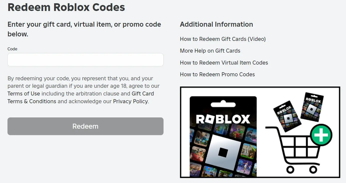 Redeem Roblox Codes