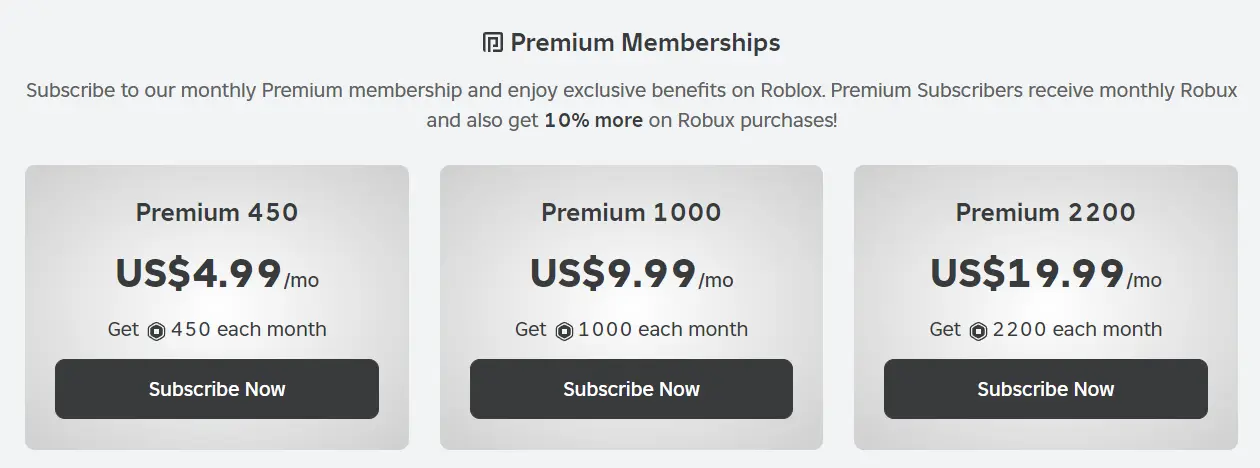 Roblox Premium Membership